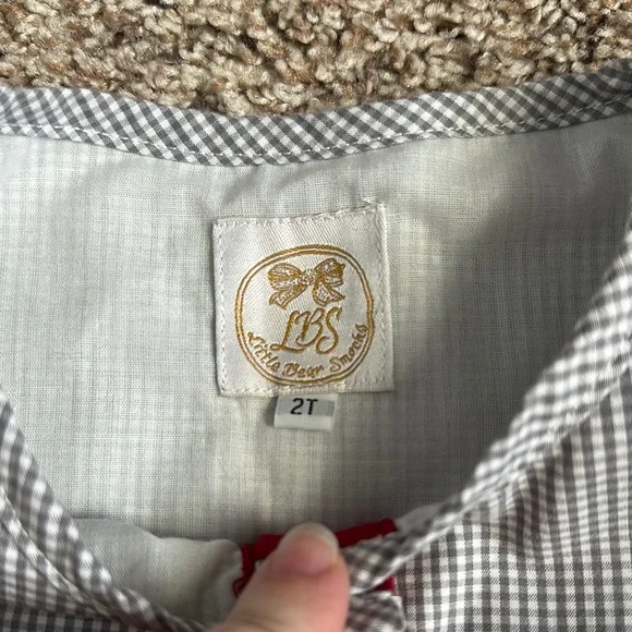 LITTLE BEAR SMOCKS GINGHAM ALABAMA ROMPER - Picture 3 of 8